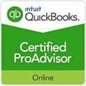 A certified proadvisor badge for quickbooks online.